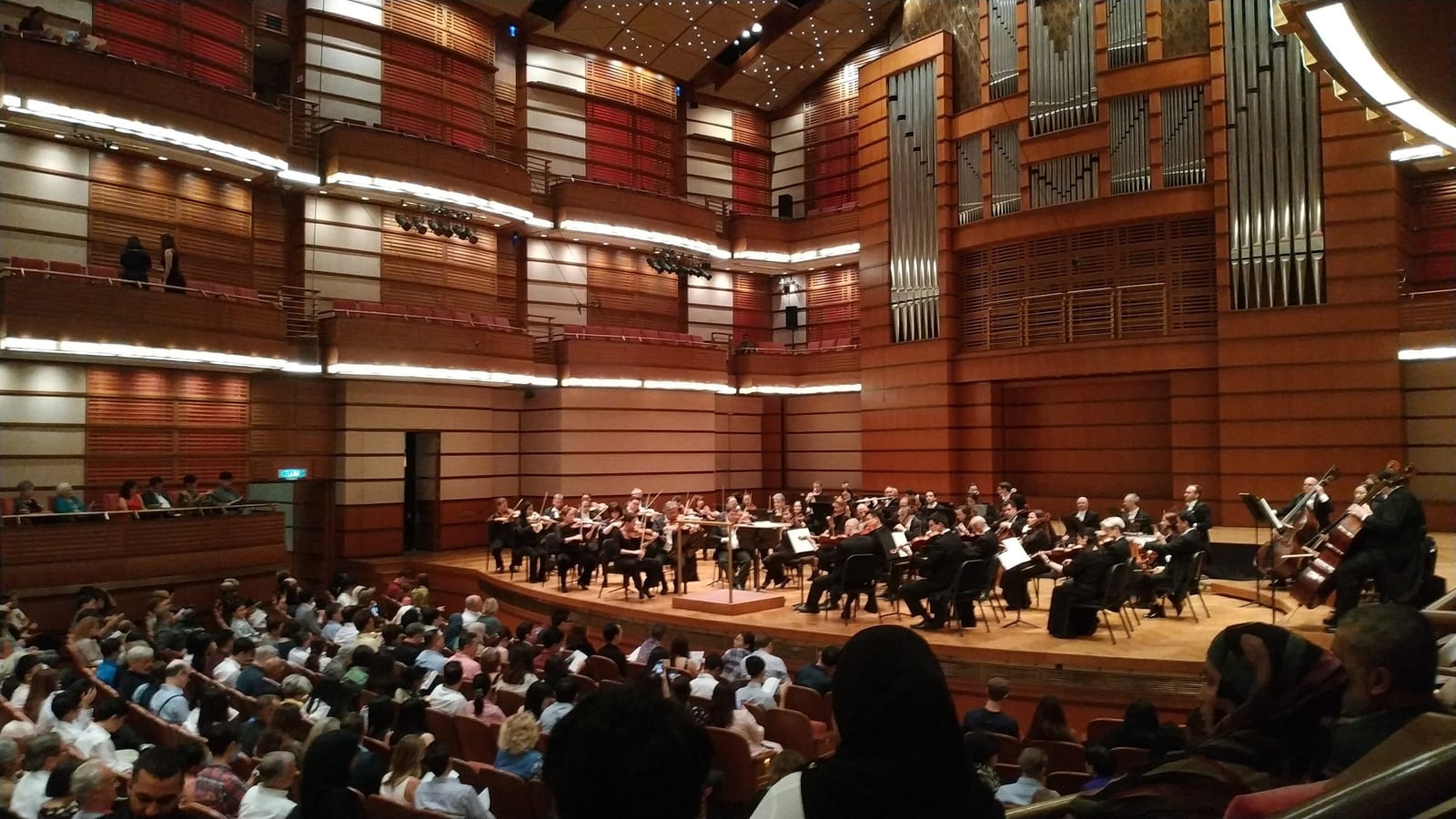 The Malaysian Philharmonic Orchestra on stage at Dewan Filharmonik Petronas
