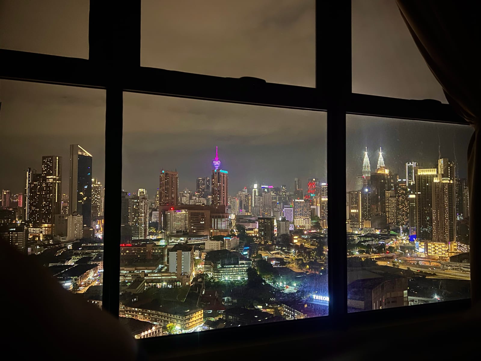 The Kuala Lumpur skyline at night