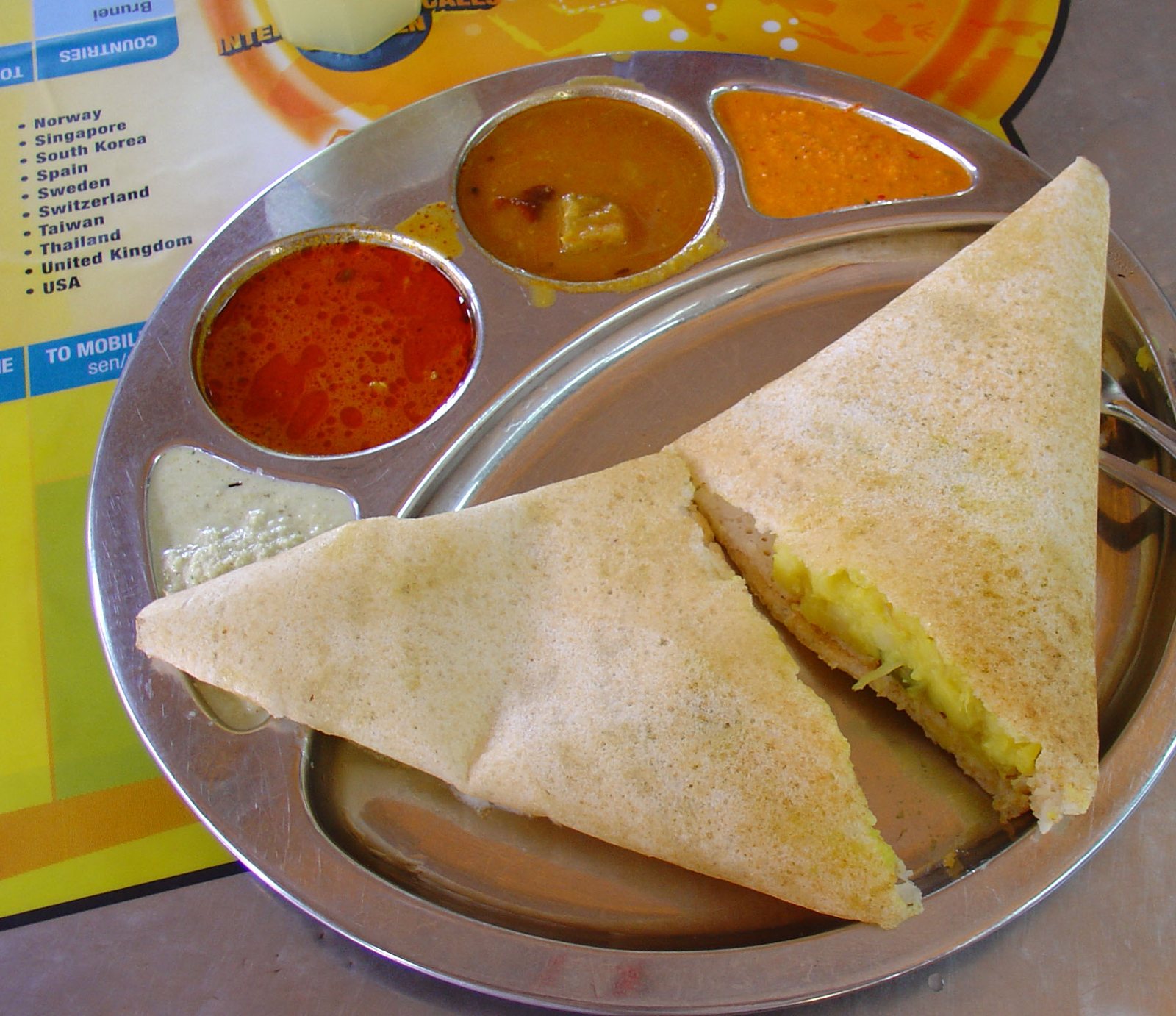 Masala thosai, a vegetarian South Indian favourite