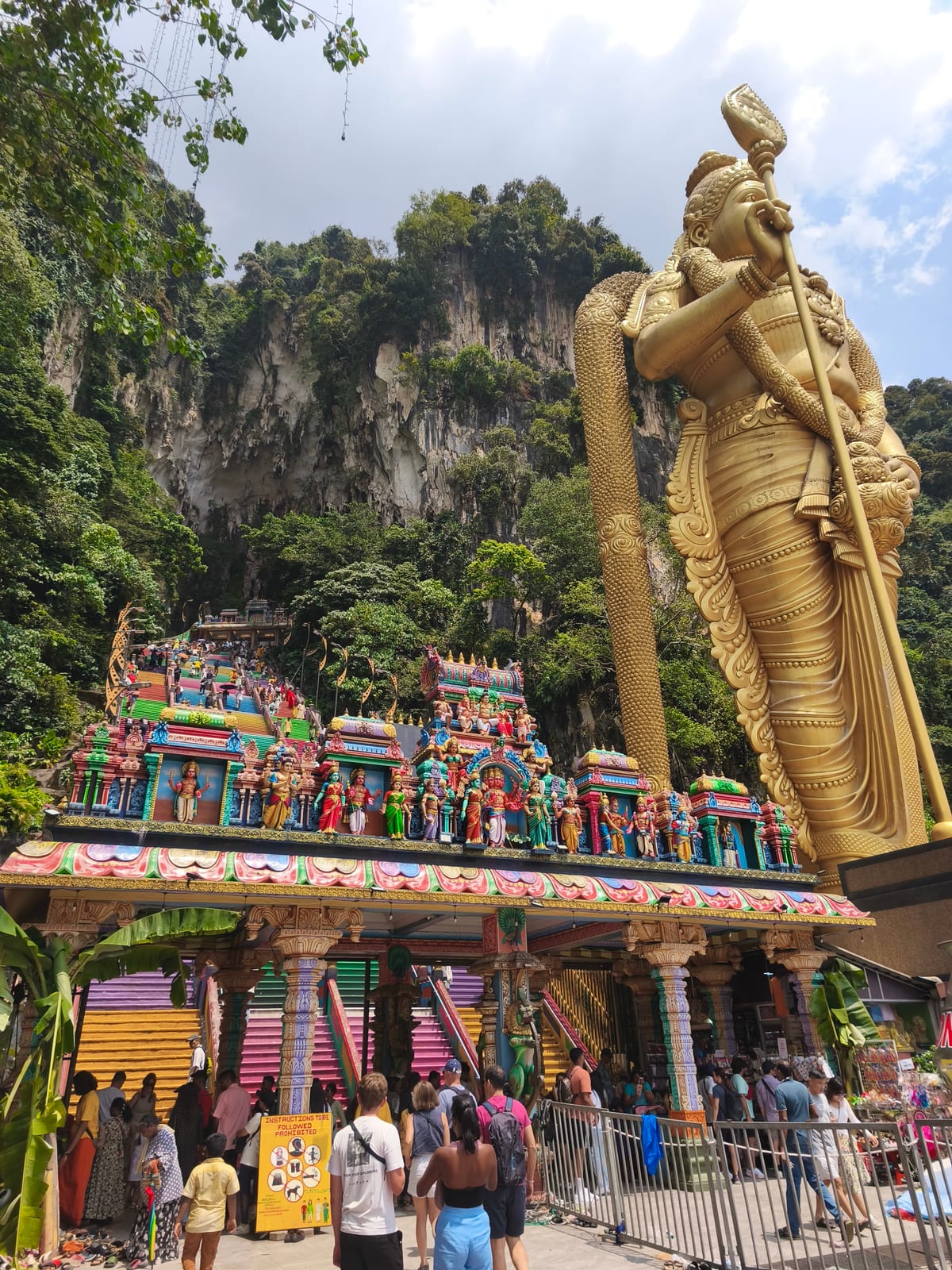 Devotees at Batu Caves during Thaipusam