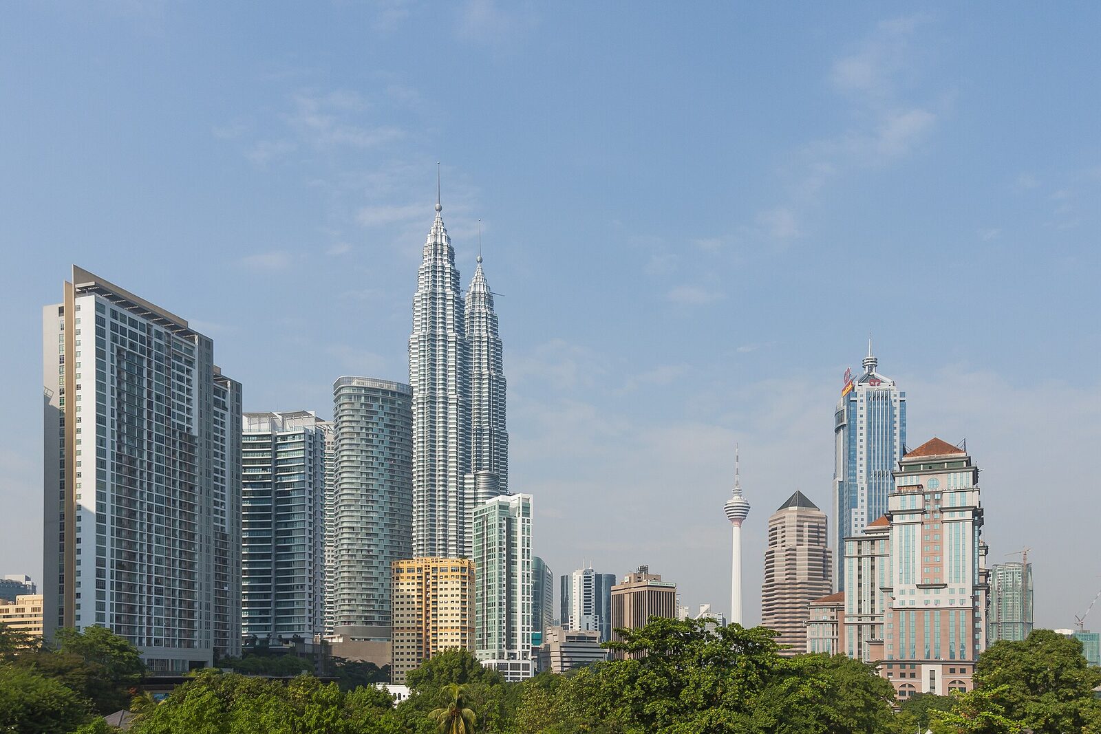 KL skyline with the Petronas Towers and KL Tower