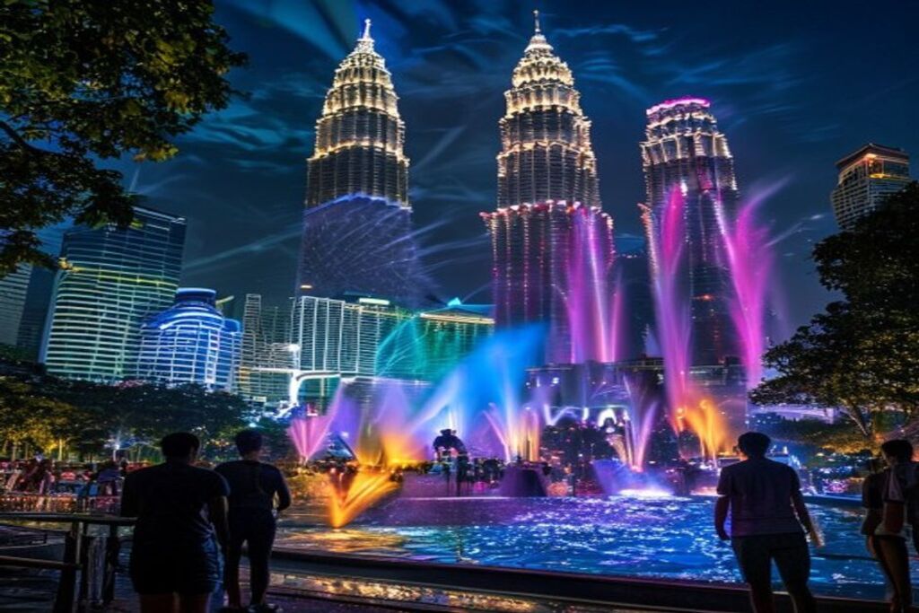 KLCC Park fountain night